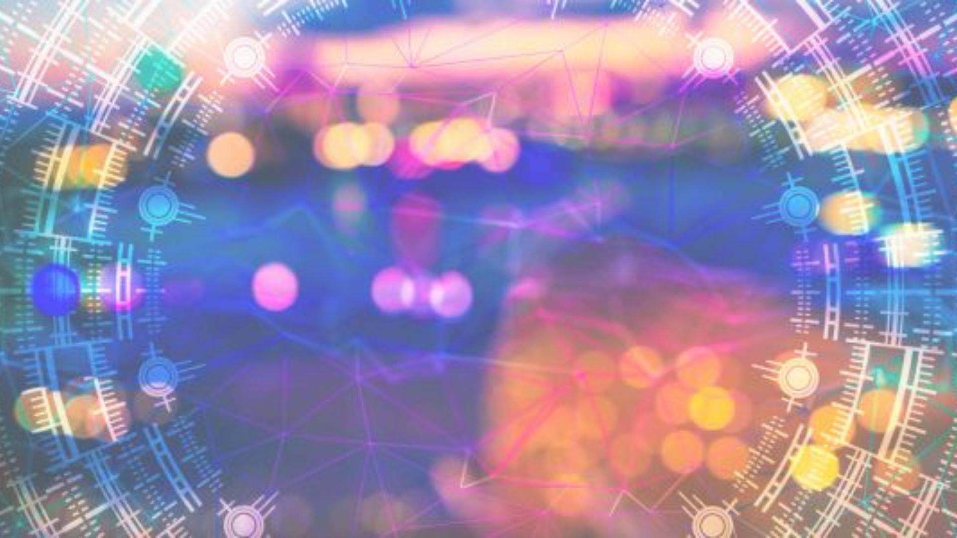 Blurred light points on colorful background.